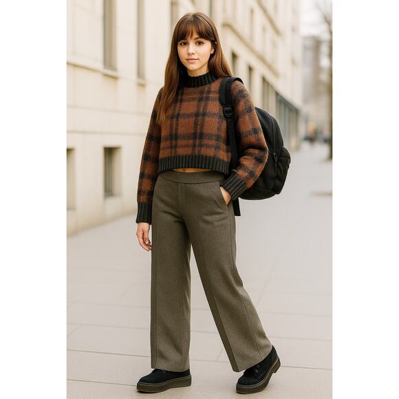 XOXO Twill Metallic Y2K Trouser Low Rise Pant Sz 3/4 Jr Gray Wide Leg Streetwear - Picture 1 of 10